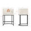 Tabouret de comptoir rembourré 27 po avec dossier arrondi, structure en métal et repose-pieds 27 po-122949654