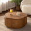 Table basse en rotin en forme de fleur avec rangement amovible, style boho-chic, parfaite pour les salons confortables et les espaces compacts