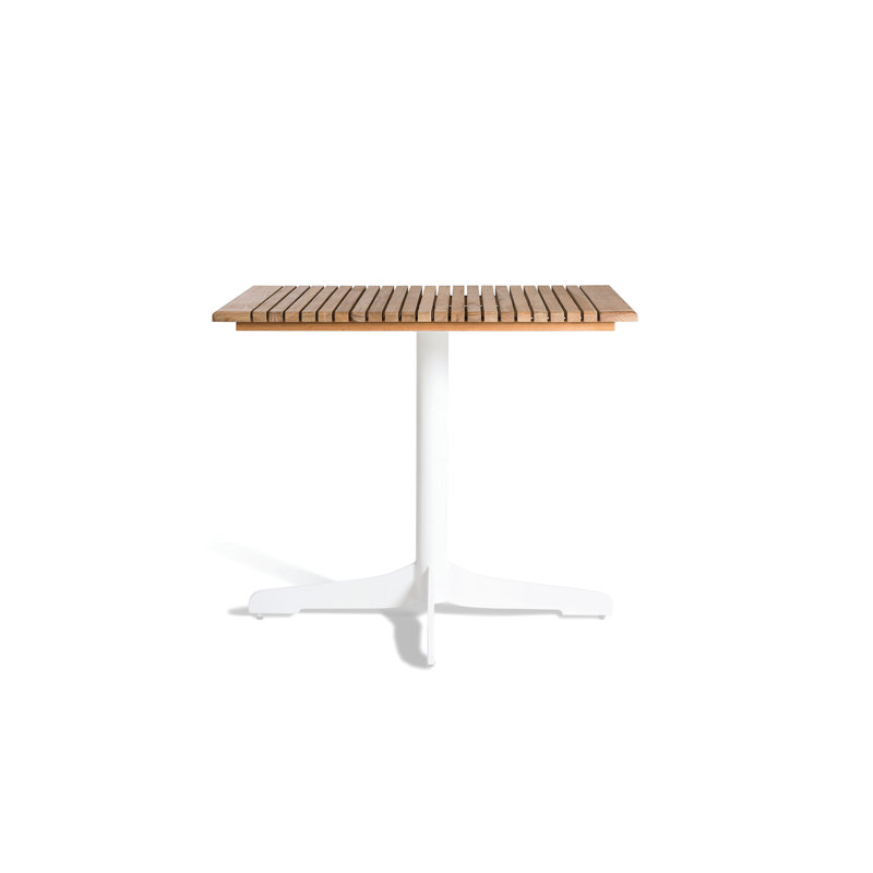 Table carrée Ceru, Teck, Blanc, l 29,5 po x L 29,5 po x H 29,5 po