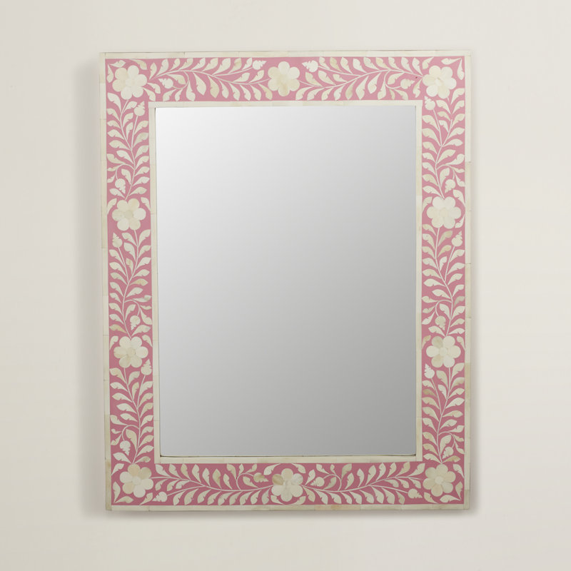 Vivienne Pink Bone Inlay Wall Mirrored