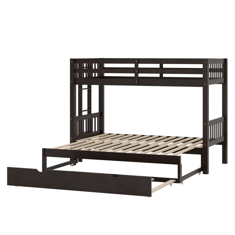Pull-out Bunk Bed with Trundle, Espresso