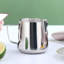 Pichet à mousser à lait, tasse à espresso en acier inoxydable 12 oz.