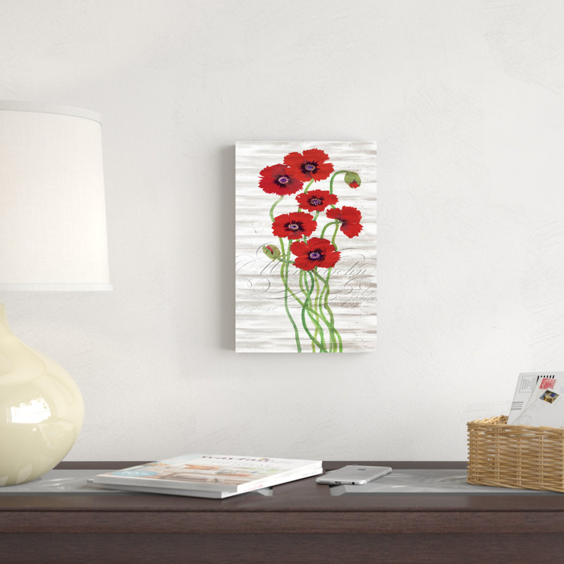 Panneau rouge coquelicot II, H 12 po x l 8 po
