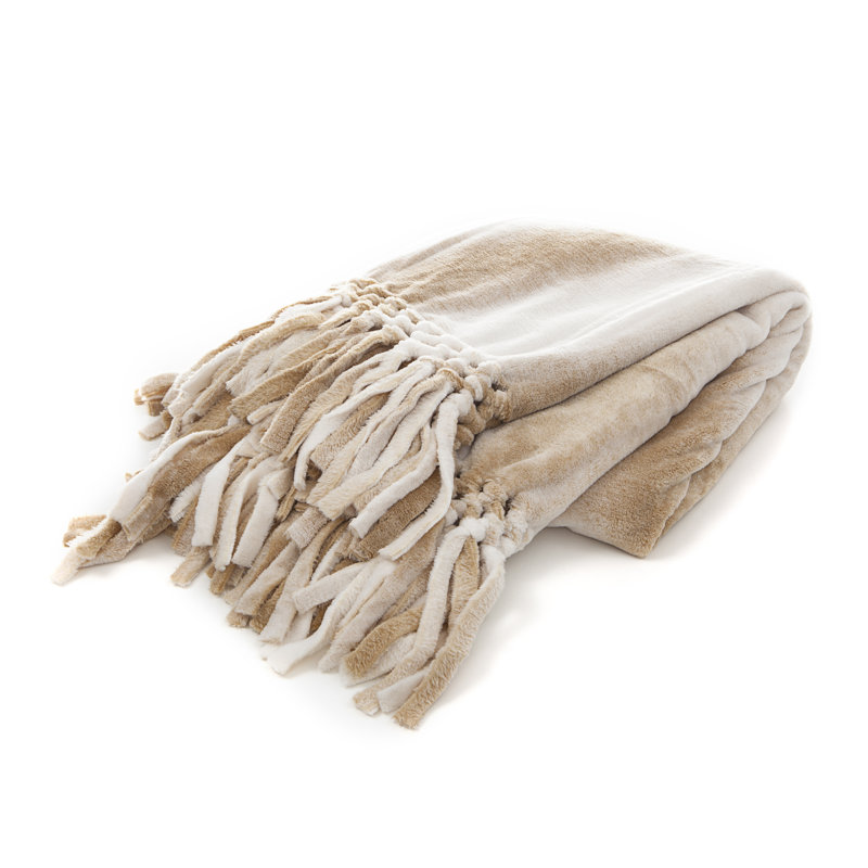 Jeté en polyester Rio, Beige