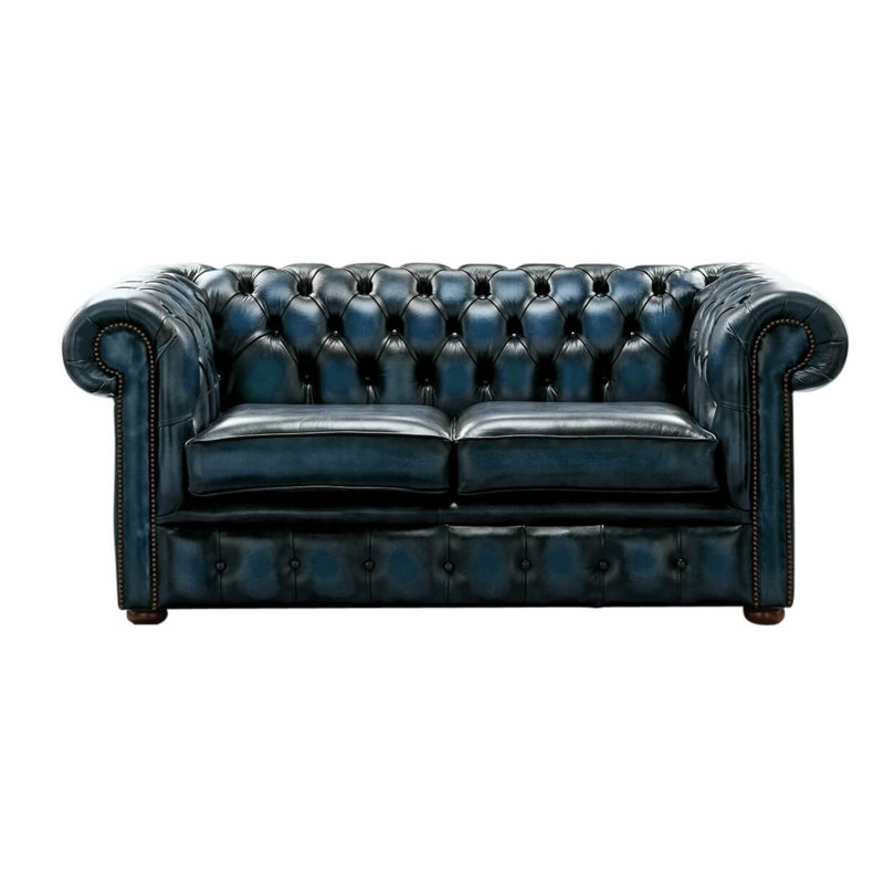 Chesterfield 3 + 2 Seater Antique Sofa Suite Offer, Blue