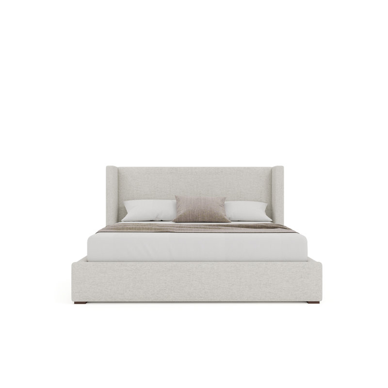 Aylet Low Upholstered Bed, California King, Linen Light Khaki