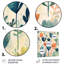 Motif floral sarcelle corail et scandinave-92736813