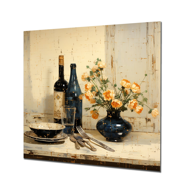 Yellow Culinary Essence  Kitchen Blooms - Kitchen Metal Wall Art, 16" H x 16" W