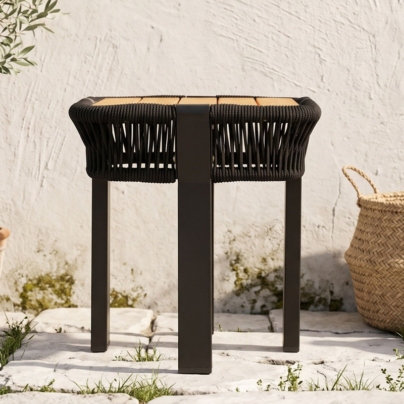 Table d'appoint en bois pour l'extérieur, Teck noir