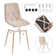 49cm H Linen Upholstered Side Chair in Beige