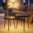 2-Pack Solar Powered Side Table with LED Light, Outdoor/Indoor Nesting Round End Table Set