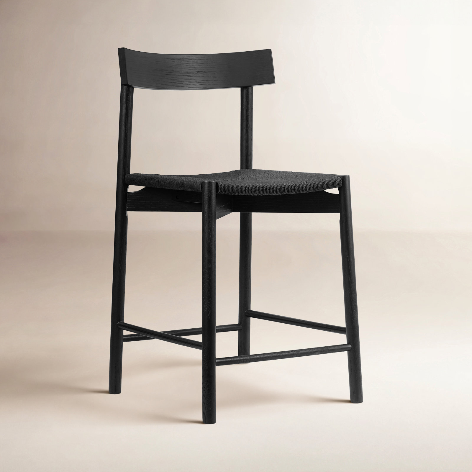 24" Bar Stool, Pitch Black