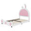 Lit plateforme simple tapissier avec tête de lit en forme de lapin-1274848089