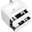 Armoire de salle de bain flottante 30 "avec lavabo. Moderne. Lavabo en résine, tiroirs à fermeture en douceur. Blanc brillant 24V11-30Gw. Accessoire de meuble-lavabo élégant