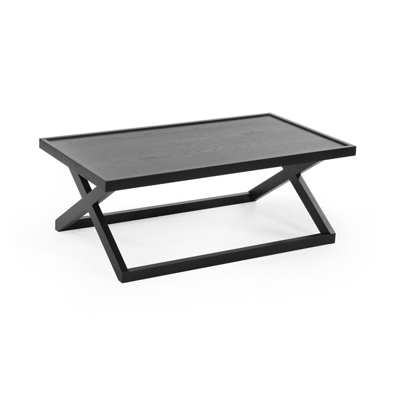 Solid Wood Cross Legs Coffee Table