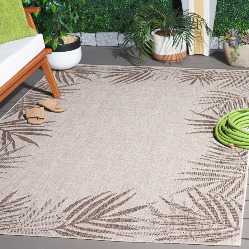 Tapis d'intérieur / extérieur à motif floral Performance Alcinda, Rectangle 5 pi 3 po x 7 pi 6 po