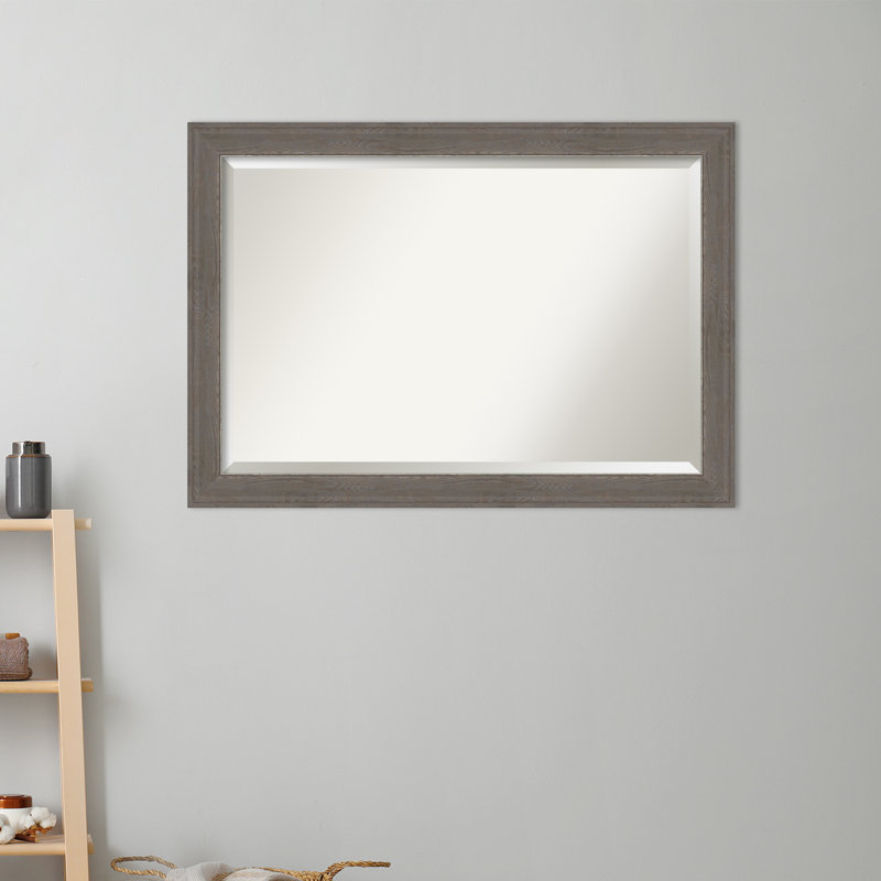 Ariele Flat Wall Mirror, 28.62" x 40.62", Distressed Gray