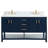 Paulene 60'' Double Bathroom Vanity with Marble Top, Navy Blue-732530646