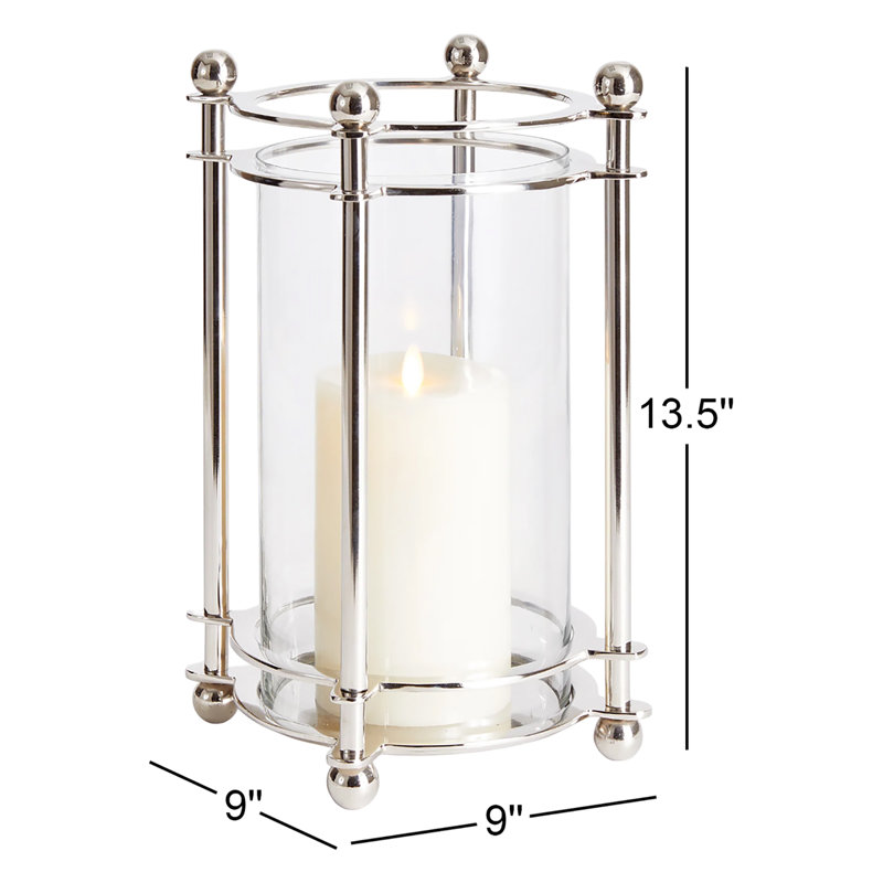Lauren Hurricane Candle Holder, 13.5" H x 9" W x 9" D