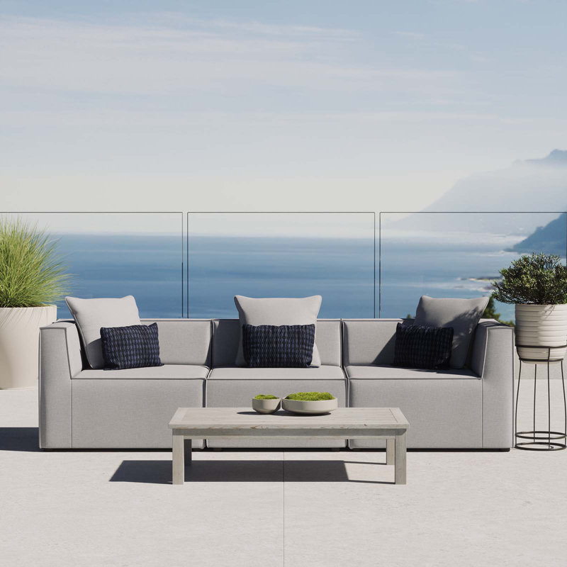 Canapé modulaire rembourré 3 pièces Saybrook, Gris