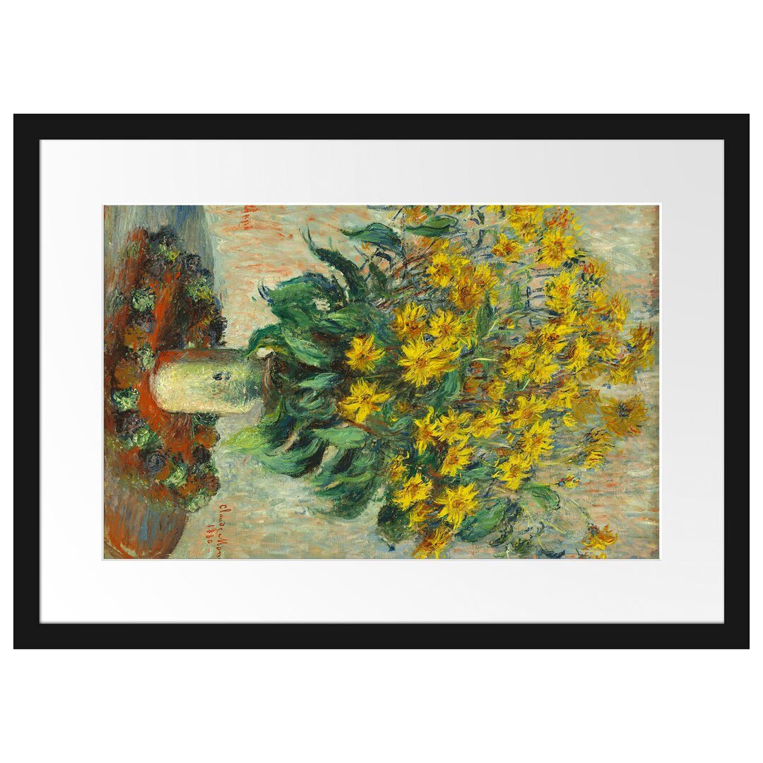 Gerahmter Kunstdruck Jerusalem Artichoke Flowers von Claude Monet