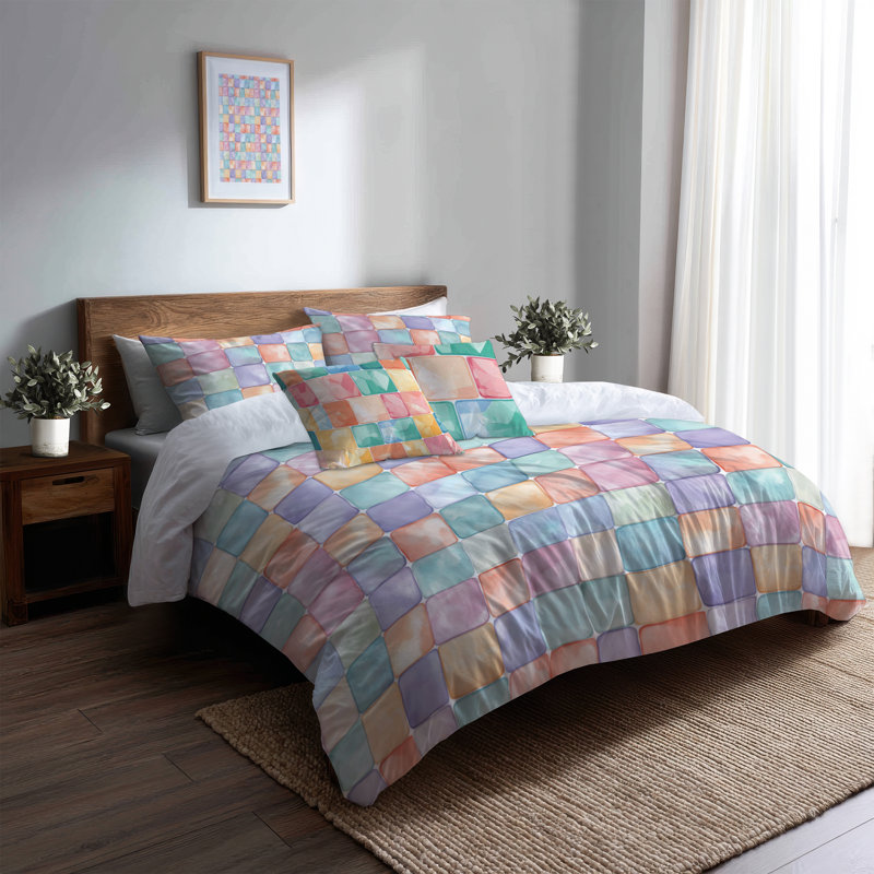 Ensemble de literie 5 pièces Patchwork, Housse de couette très grand + 4 pièces supplém