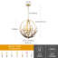 Lustre de style campagnard à 5 lumières à intensité variable de style rustique 20,47 po avec abat-jour en bois de résine-1720558882