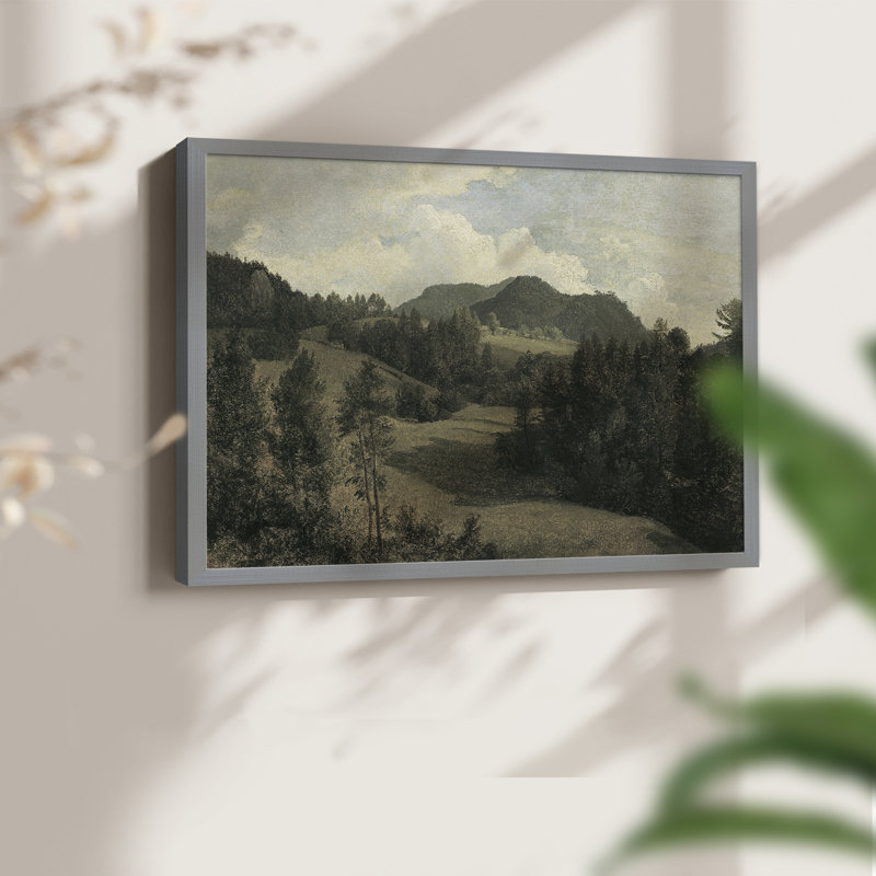 Paysages rétro-CDXV - reproduction encadrée, H 11 po x l 14 po, Gris