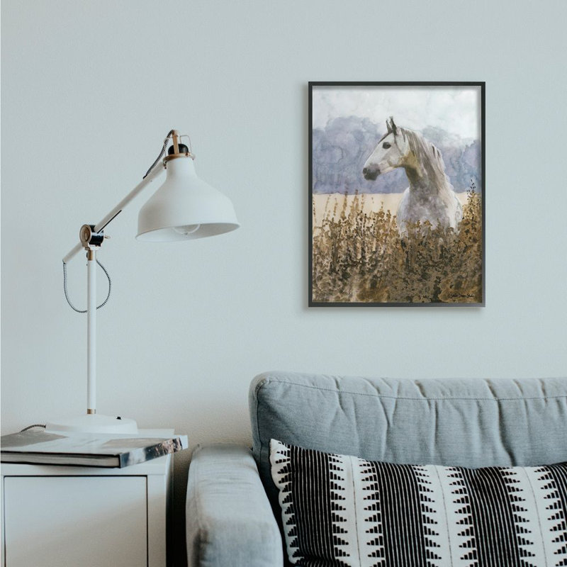 «Wild Horse in Tall Grass Side Portrait» par Stellar Design Studio - reproduction d'art, H 30 po x l 24 po x 1,5 po