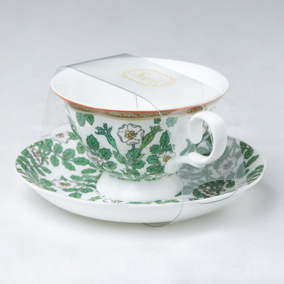 Bone China English Wild Rose Teacups & Saucers