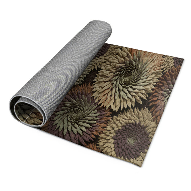 Botanical Brown Indoor and Outdoor Area Rug, Rectangle 5' x 7'