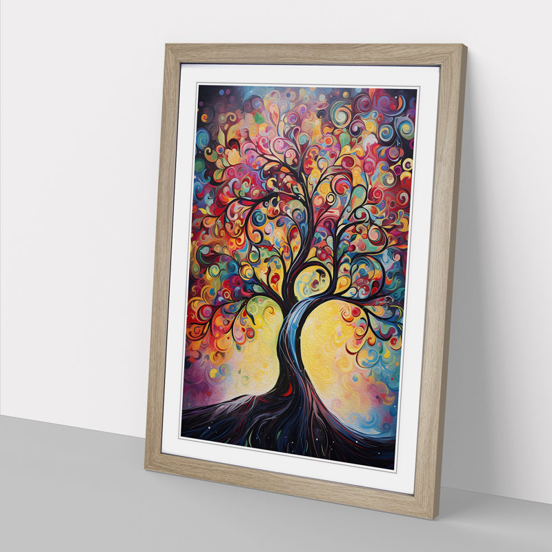 Single Picture Frame Print on Wood, 46cm H x 34cm W, Oak Framed