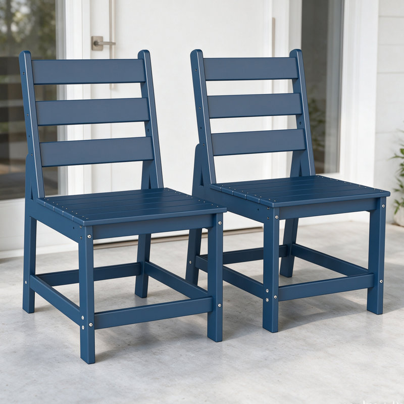 Ensemble de 2 chaises de patio en PEHD, Bleu