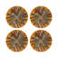 Pheasant Feathers Vegan Leather Round Pebble Placemat-1246054996