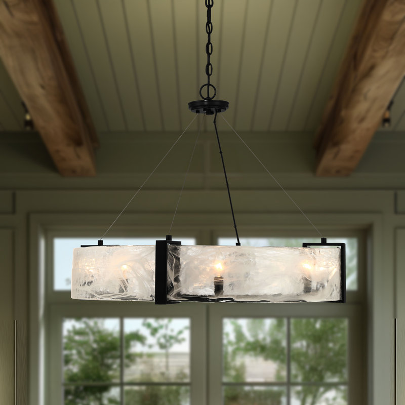 Cloud Break 8 - Light Steel Chandelier