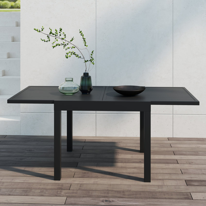 Table de salle à manger extensible rectangulaire en aluminium Colbe
