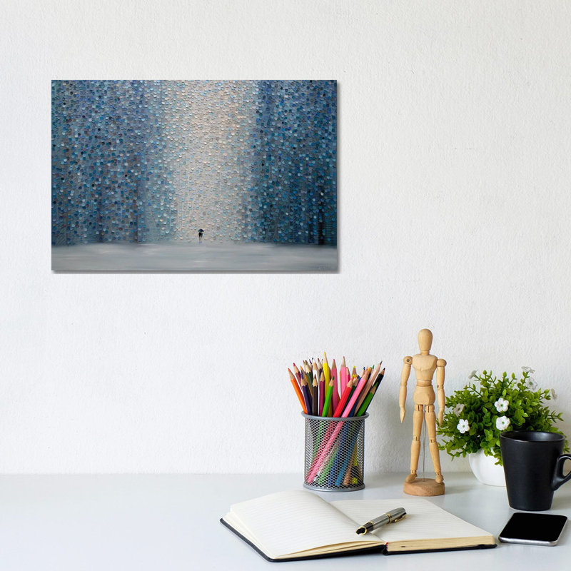 Rainfall by Ekaterina Ermilkina - Painting on Canvas, 20.32 cm H x 30.48 cm W, Wrapped Canvas