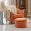 Upholstered Barrel Chair with Footstool-1488768574