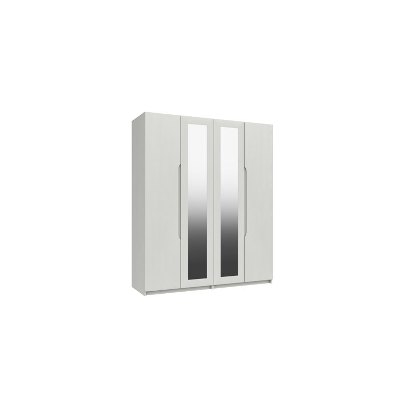 Alianys 4 Door Manufactured Wood Wardrobe, White Gloss