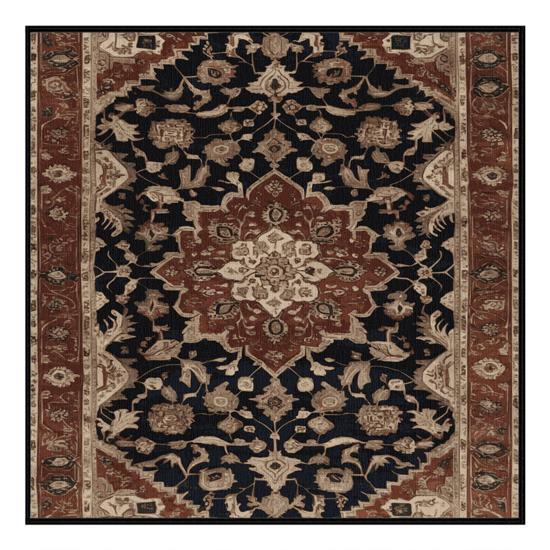 Tapis brun lavable à la machine, Carré 3 pi
