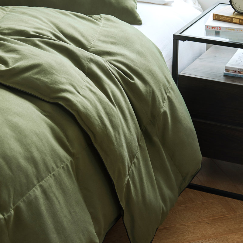 Snorze Cloud Baffle Box Stitch Comforter, King Comforter + 2 King Shams, Green