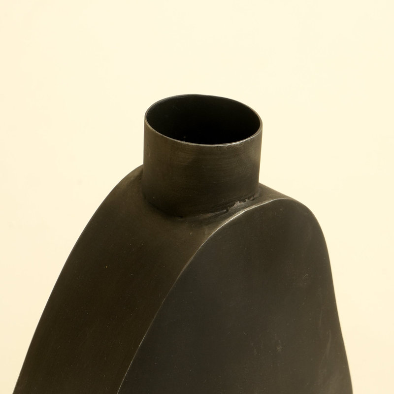 Steel Floor Vase, overall height- 28", Black