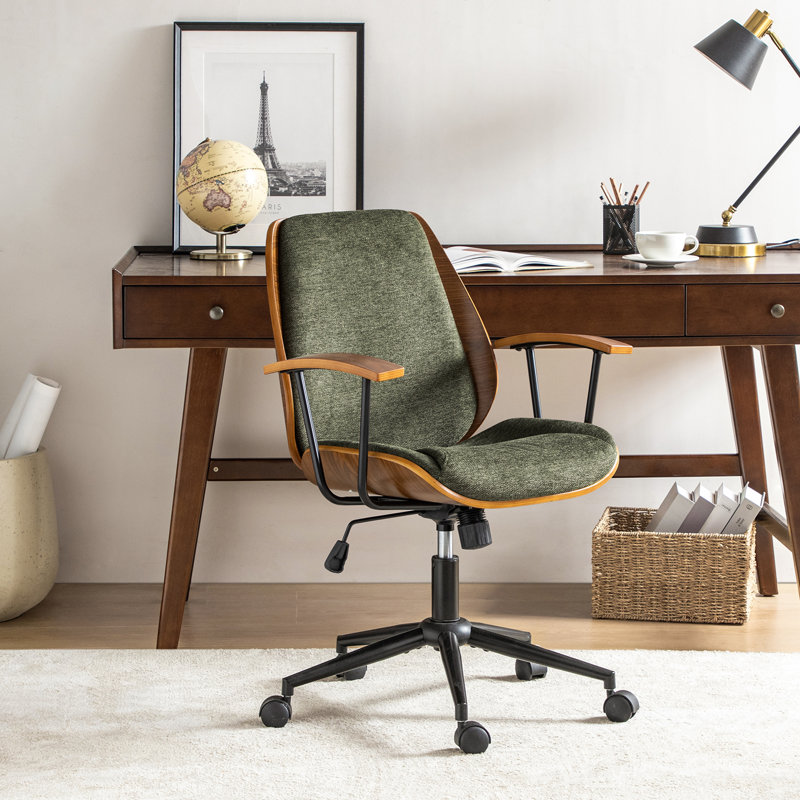 Oswina 37.75" H Polyester Office Chair, Green