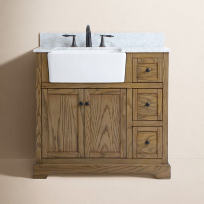 Pardue 36'' Single Bathroom Vanity with Marble Top