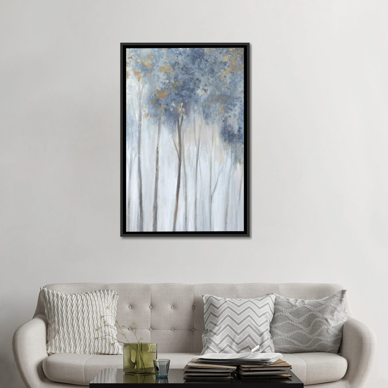 «Fog and Gold I» par Eva Watts, reproduction d'art sur toile tendue, H 48 po x l 32 po x P 1,5 po, Toile avec cadre noir