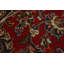 Tapis décoratif semi-antique à motif floral rouge 10 x 14 pi
