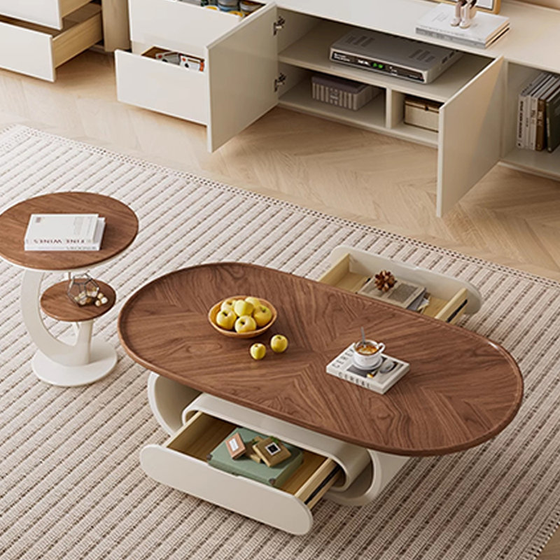 Table basse de plancher avec tiroirs