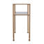 Table console 42,5 po à deux niveaux avec cadre géométrique doré