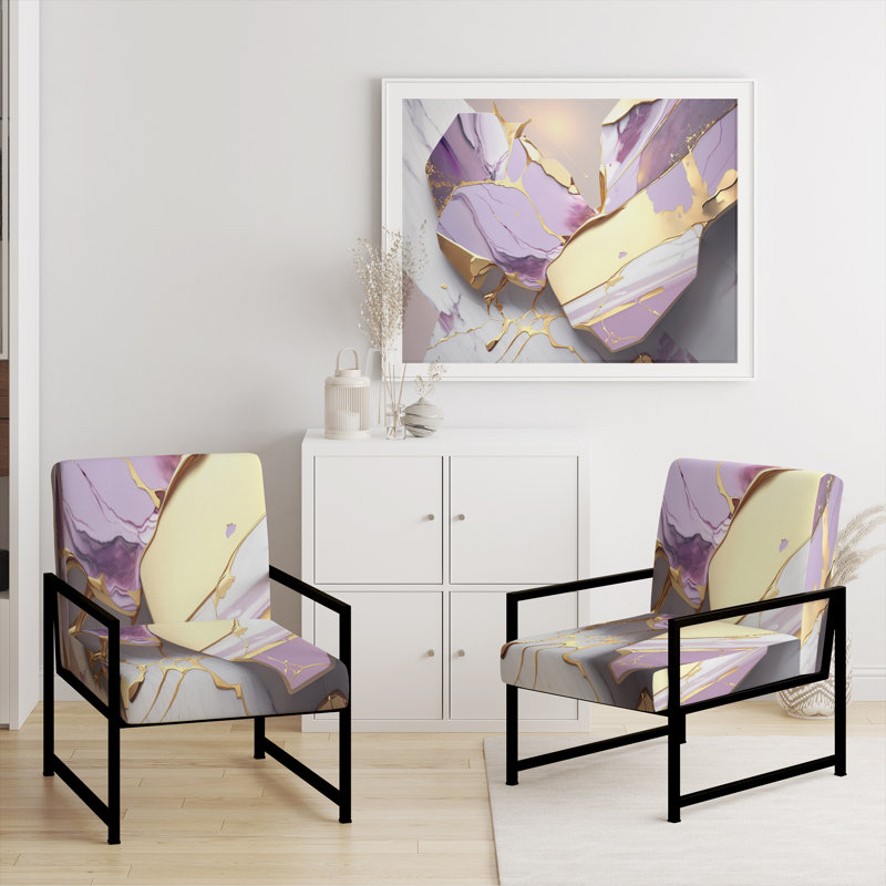 Cress - Fauteuil d'appoint rembourré en marbre, Noir, noir, noir, noir
