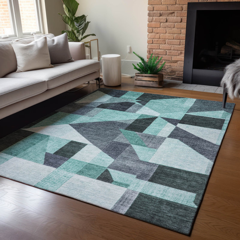 Machine Washable Indoor/Outdoor Jadiel ACN2365 Geometric Rug, Rectangle 5' x 7'6"